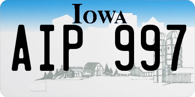 IA license plate AIP997