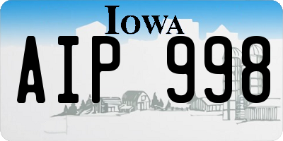 IA license plate AIP998