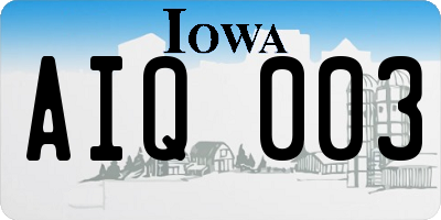 IA license plate AIQ003