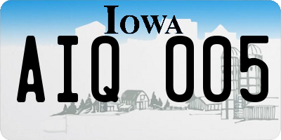 IA license plate AIQ005