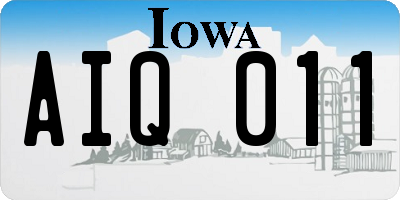 IA license plate AIQ011