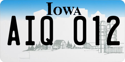 IA license plate AIQ012