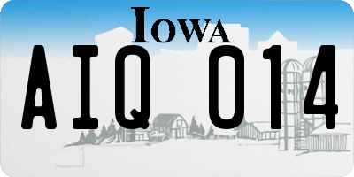 IA license plate AIQ014