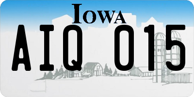 IA license plate AIQ015