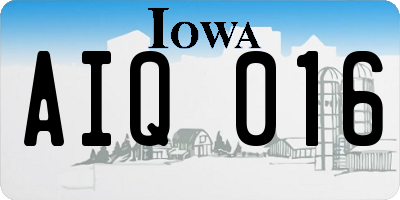 IA license plate AIQ016