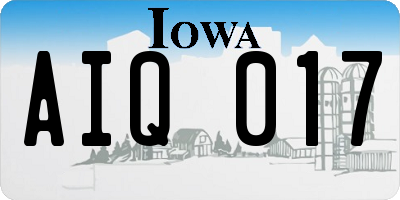 IA license plate AIQ017