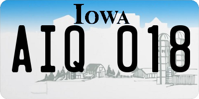 IA license plate AIQ018