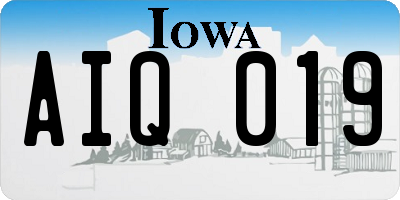 IA license plate AIQ019