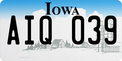 IA license plate AIQ039
