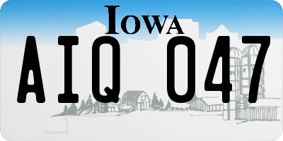 IA license plate AIQ047