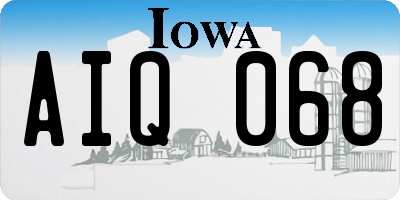 IA license plate AIQ068