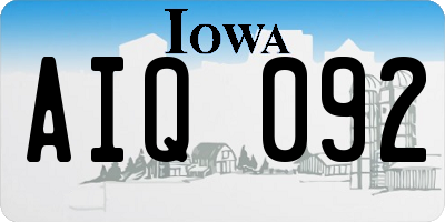 IA license plate AIQ092