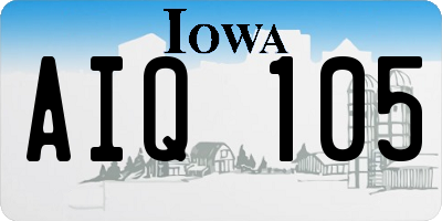 IA license plate AIQ105