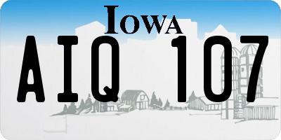 IA license plate AIQ107