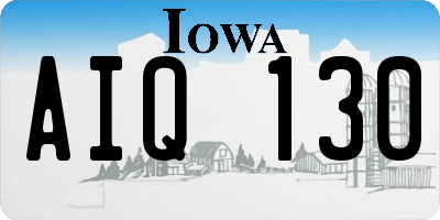 IA license plate AIQ130