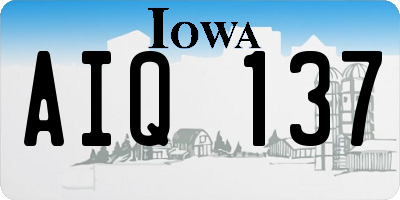IA license plate AIQ137