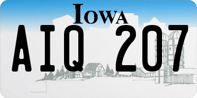 IA license plate AIQ207