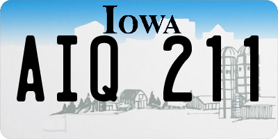 IA license plate AIQ211