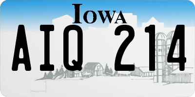 IA license plate AIQ214