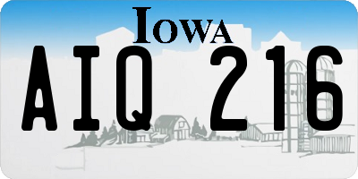 IA license plate AIQ216