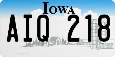 IA license plate AIQ218
