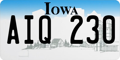 IA license plate AIQ230