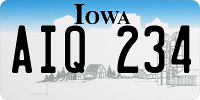IA license plate AIQ234
