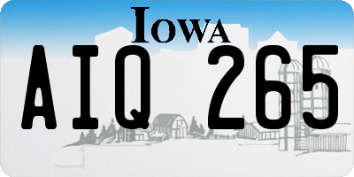 IA license plate AIQ265
