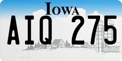 IA license plate AIQ275