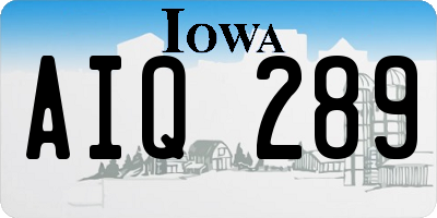 IA license plate AIQ289