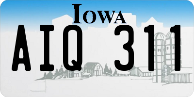 IA license plate AIQ311