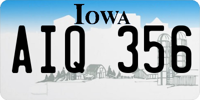 IA license plate AIQ356