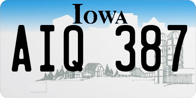 IA license plate AIQ387