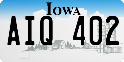 IA license plate AIQ402