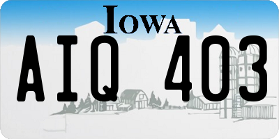 IA license plate AIQ403