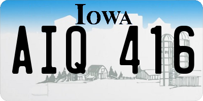 IA license plate AIQ416