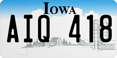 IA license plate AIQ418