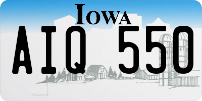 IA license plate AIQ550