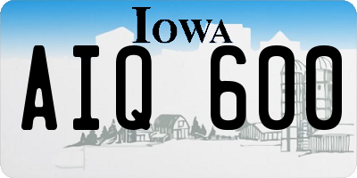 IA license plate AIQ600