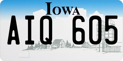 IA license plate AIQ605