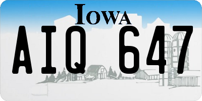IA license plate AIQ647