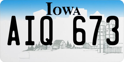 IA license plate AIQ673