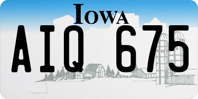IA license plate AIQ675