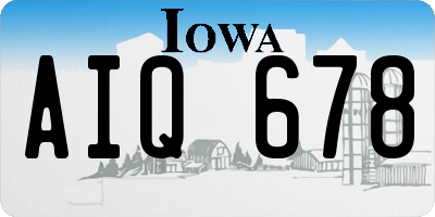 IA license plate AIQ678