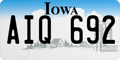 IA license plate AIQ692