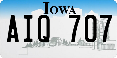 IA license plate AIQ707
