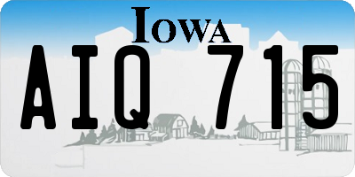 IA license plate AIQ715