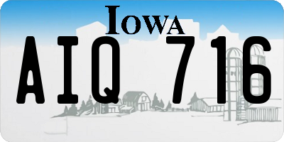IA license plate AIQ716