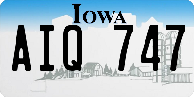 IA license plate AIQ747