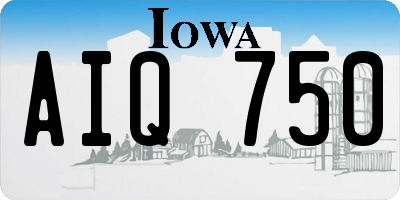 IA license plate AIQ750